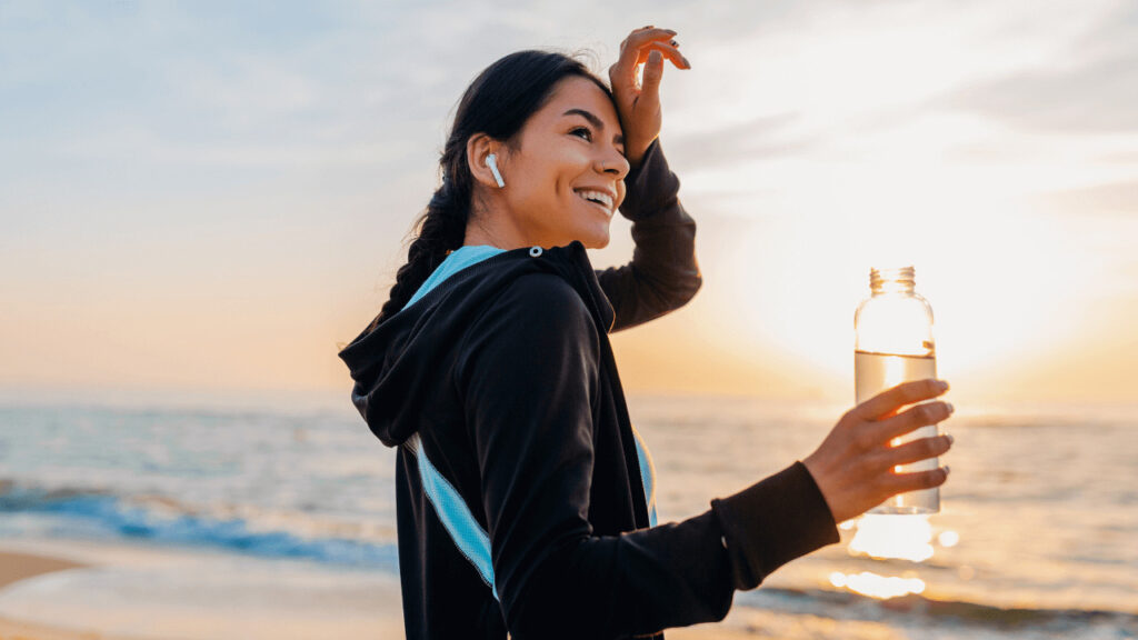 exercícios na praia