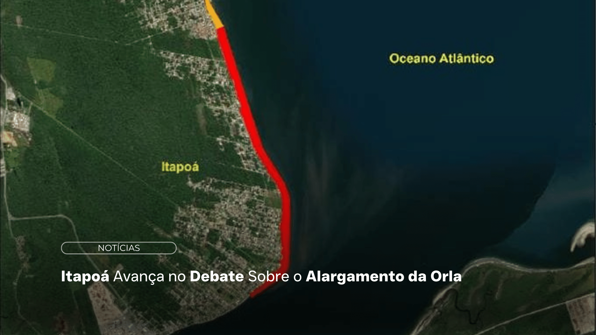 Mapa com área que haverá o alargamento