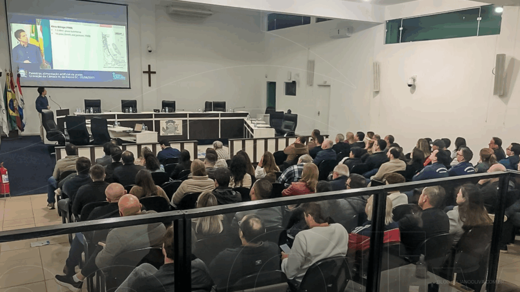 Imagem da Câmara Municipal de Itapoá durante as palestras