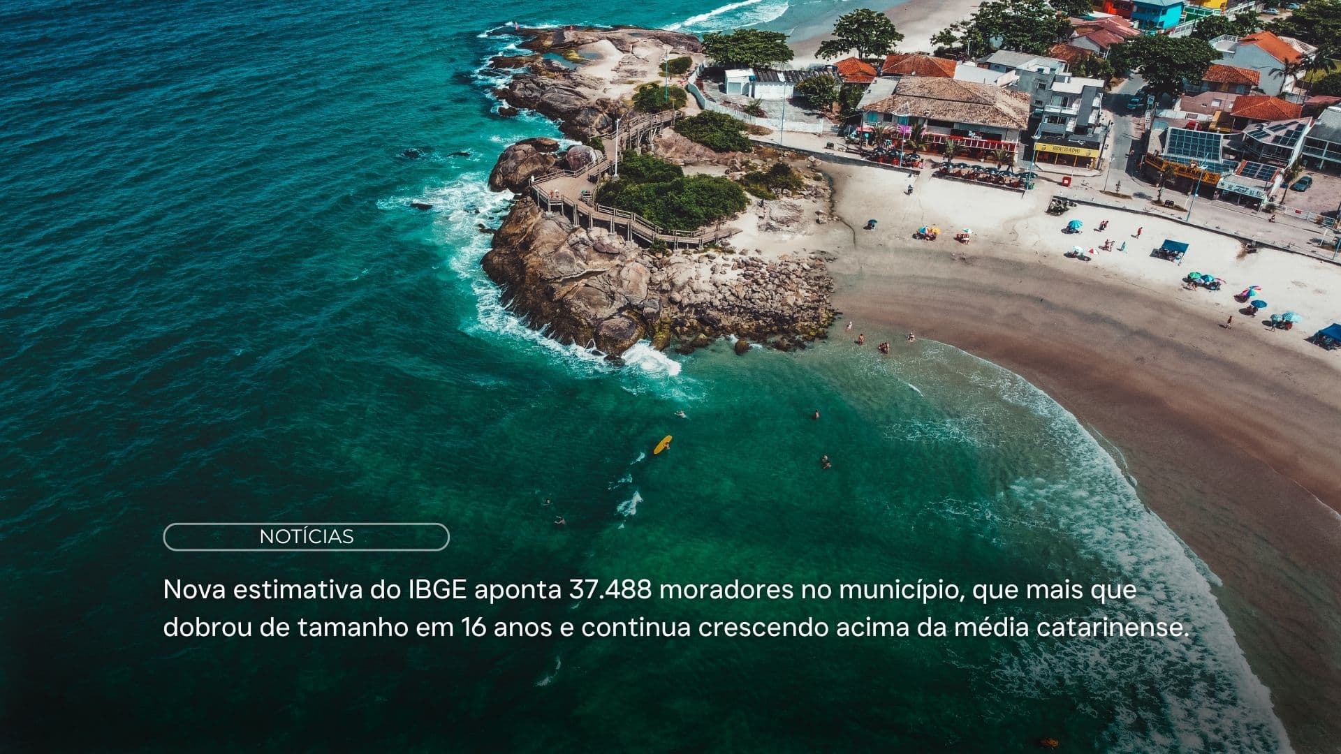 Nova estimativa do IBGE aponta 37.488 moradores no município, que mais que dobrou de tamanho em 16 anos e continua crescendo acima da média catarinense