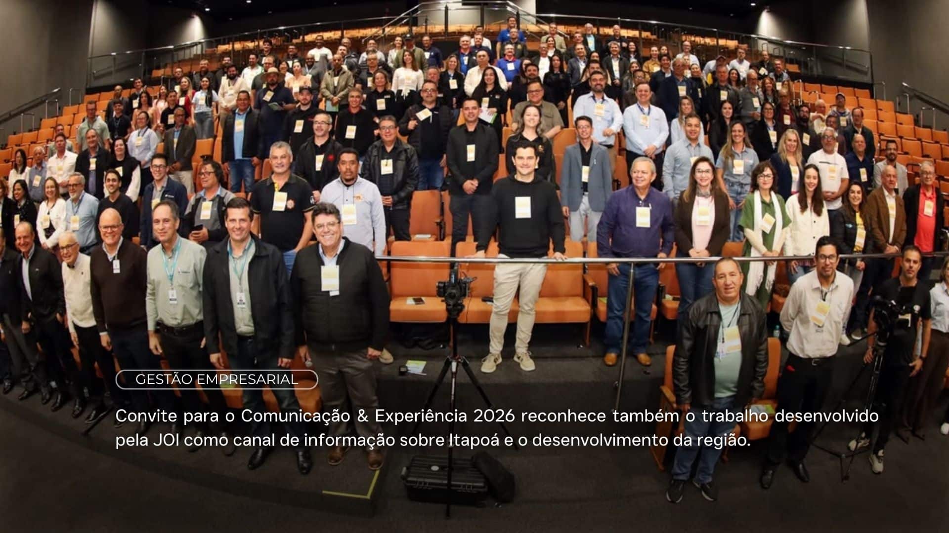Convite para o Comunicação & Experiência 2026 reconhece também o trabalho desenvolvido pela JOI como canal de informação sobre Itapoá e o desenvolvimento da região